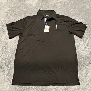 USAG U Suck At Golf Polo Shirt Mens Large Black Stretch Performance NWT